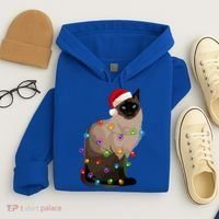 Siamese Cat Christmas Lights Xmas Cat Lover Gift Hoodie thumb 4