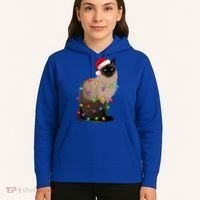 Siamese Cat Christmas Lights Xmas Cat Lover Gift Hoodie thumb 5