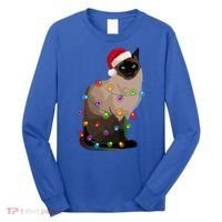 Siamese Cat Christmas Lights Xmas Cat Lover Gift Long Sleeve Shirt thumb 0