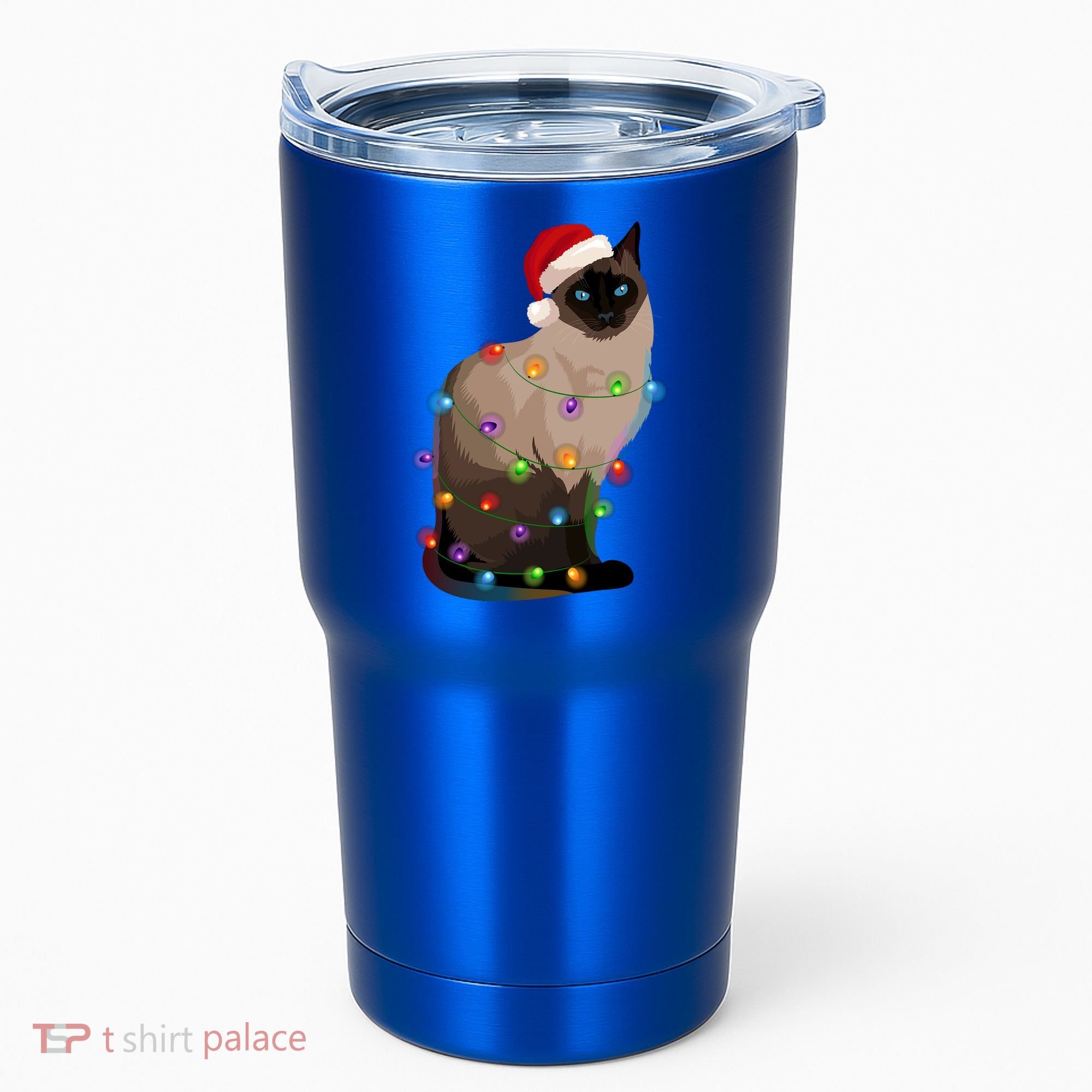 Siamese Cat Christmas Lights Xmas Cat Lover Gift Tumbler