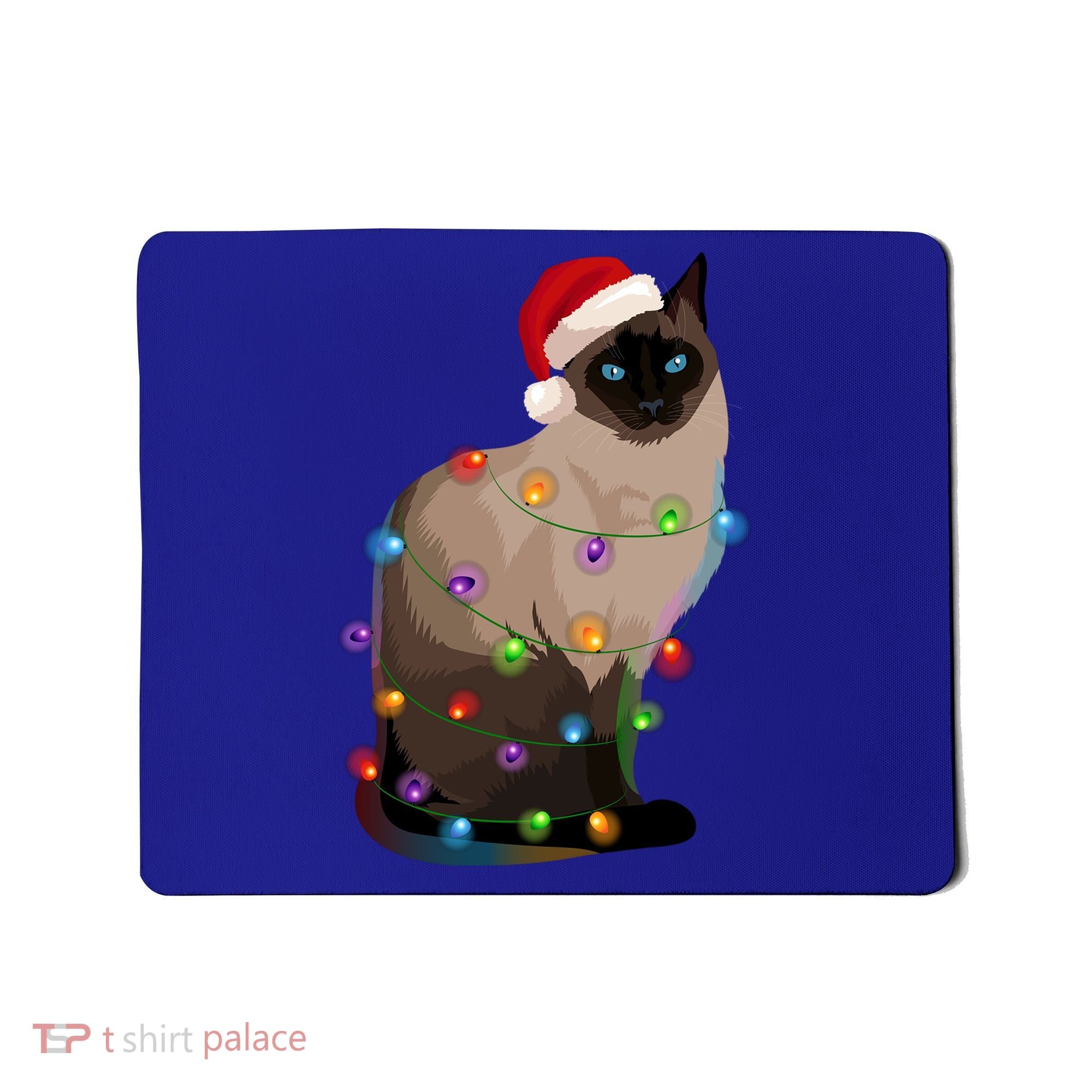 Siamese Cat Christmas Lights Xmas Cat Lover Gift Mousepad