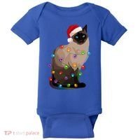 Siamese Cat Christmas Lights Xmas Cat Lover Gift Baby Bodysuit thumb 0