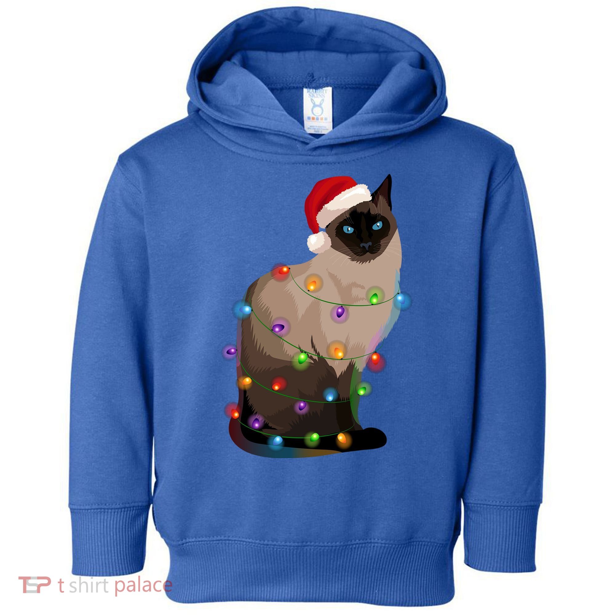Siamese Cat Christmas Lights Xmas Cat Lover Gift Toddler Hoodie