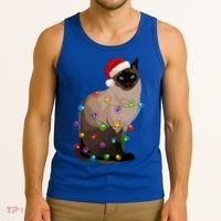 Siamese Cat Christmas Lights Xmas Cat Lover Gift Tank Top thumb 3