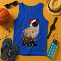 Siamese Cat Christmas Lights Xmas Cat Lover Gift Tank Top thumb 4