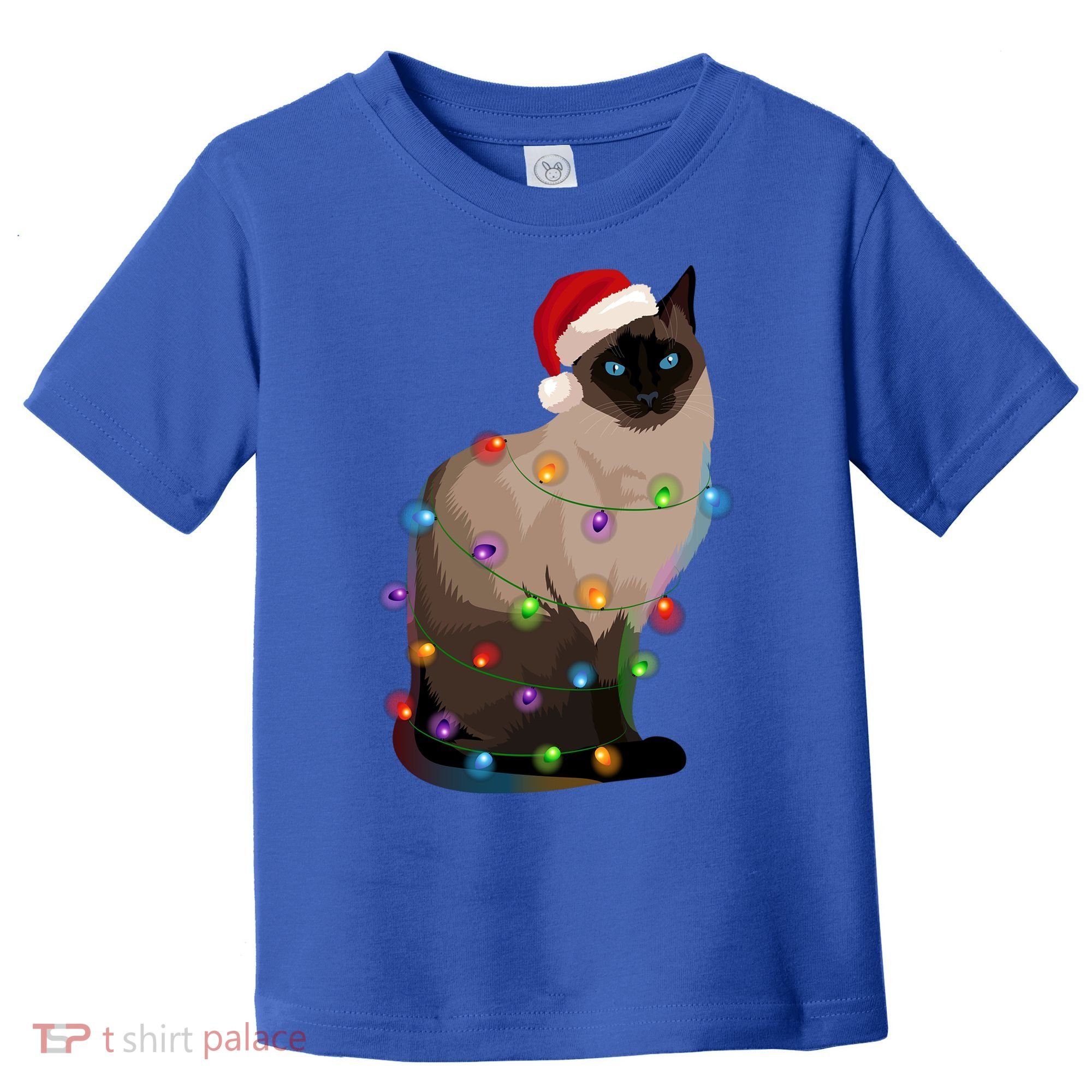 Siamese Cat Christmas Lights Xmas Cat Lover Gift Toddler T-Shirt