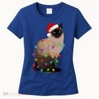 Siamese Cat Christmas Lights Xmas Cat Lover Gift Women's T-Shirt thumb 0