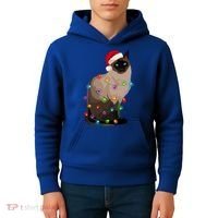 Siamese Cat Christmas Lights Xmas Cat Lover Gift Kids Hoodie thumb 4