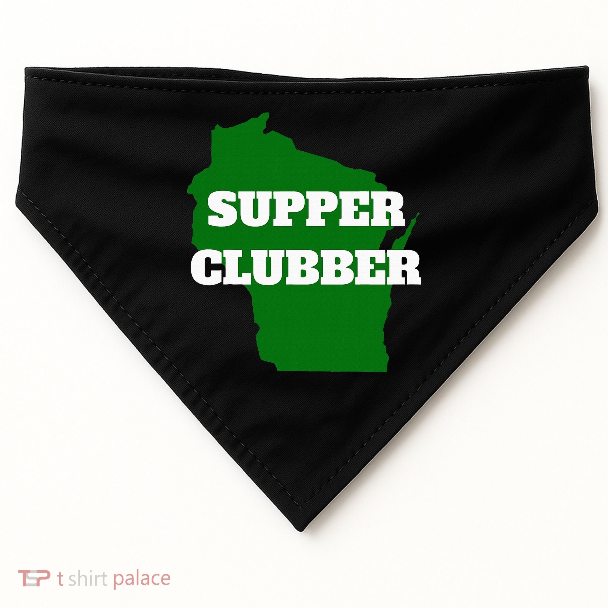 Supper Clubber Club Dining Restaurant Funny Wisconsin USA-Made Doggie Bandana