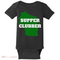 Supper Clubber Club Dining Restaurant Funny Wisconsin Baby Bodysuit thumb 0
