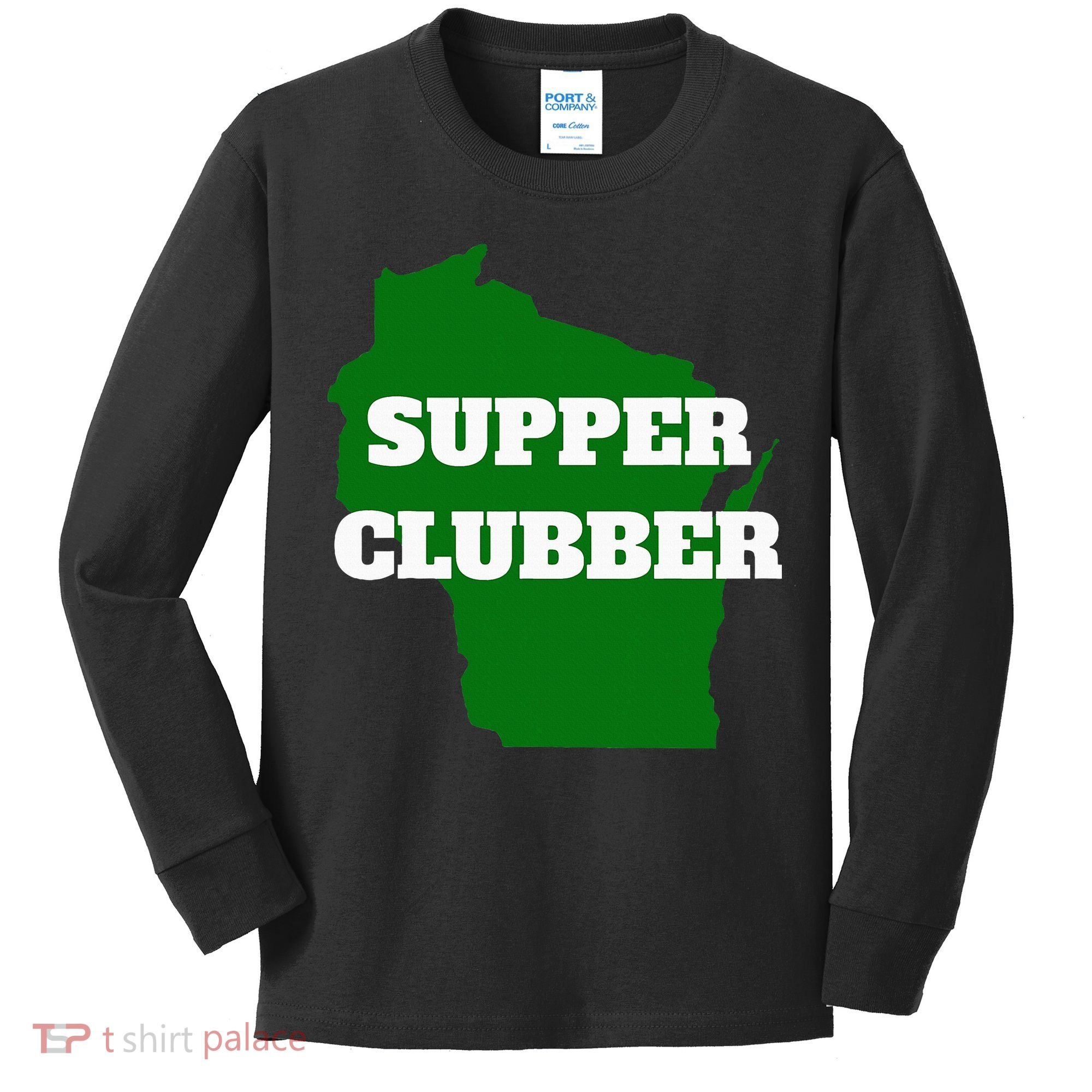 Supper Clubber Club Dining Restaurant Funny Wisconsin Kids Long Sleeve Shirt