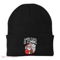 Santa Claus Coming She Said Funny Christmas Xmas Humor Beanie thumb 0