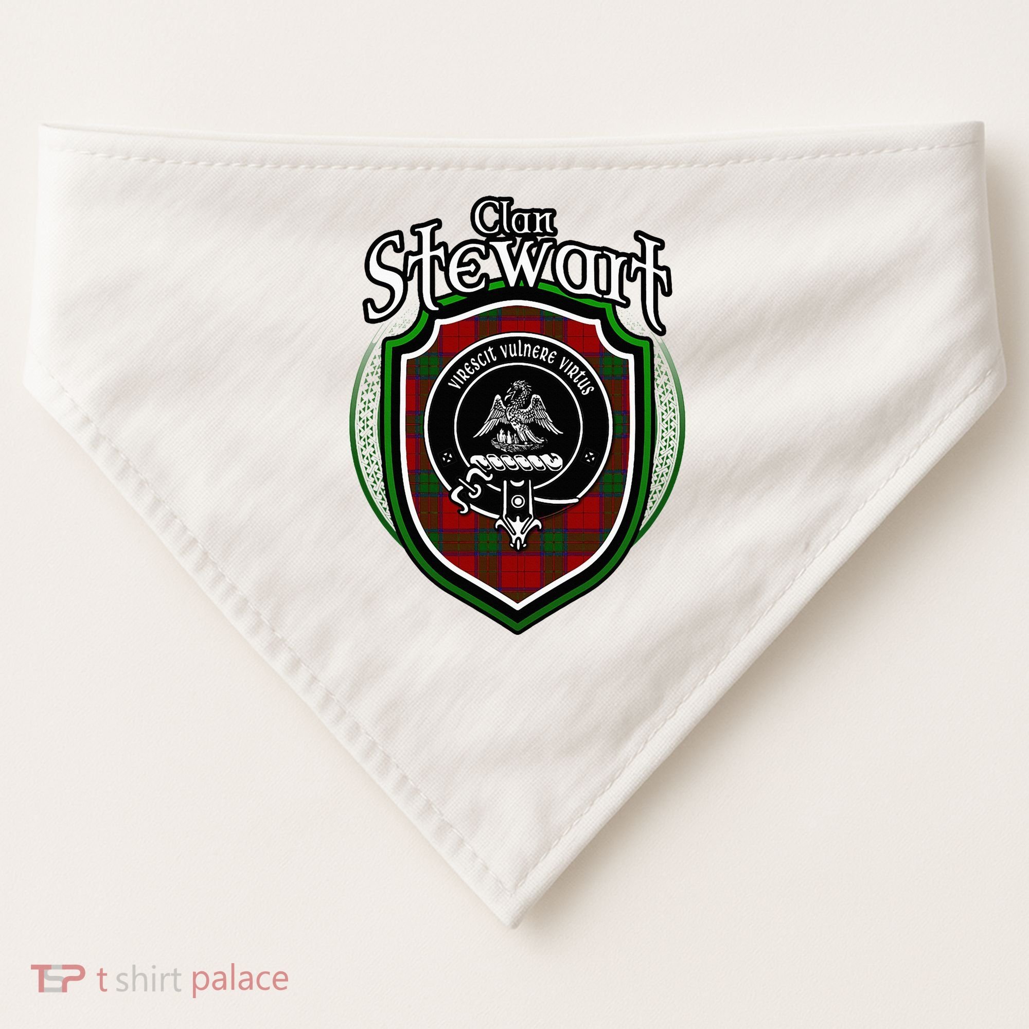Stewart Clan Crest Scottish Clan Stewart Family Badge USA-Made Doggie Bandana