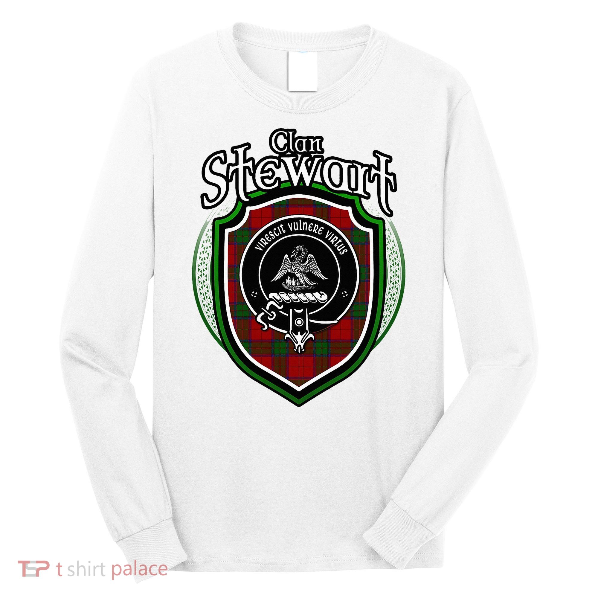 Stewart Clan Crest Scottish Clan Stewart Family Badge Long Sleeve Shirt