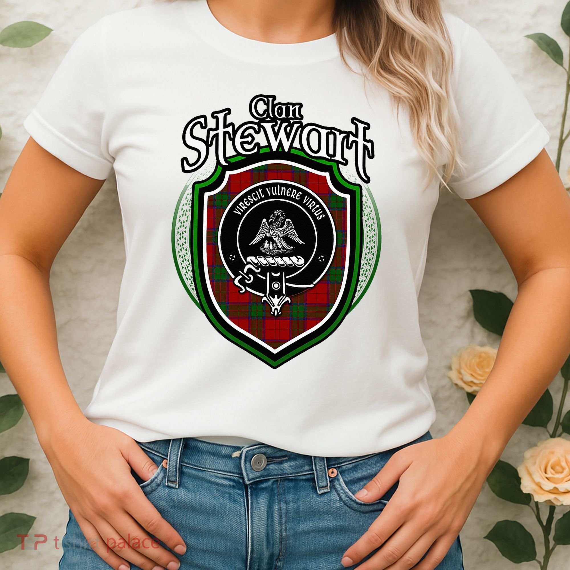 Stewart Clan Crest Scottish Clan Stewart Family Badge Women's T-Shirt