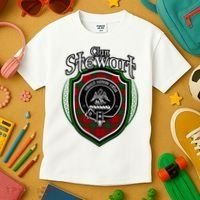 Stewart Clan Crest Scottish Clan Stewart Family Badge Kids T-Shirt thumb 3