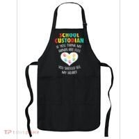 School Custodian Cute Heart Quote Janitor Appreciation Gift Apron thumb 0