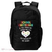 School Custodian Cute Heart Quote Janitor Appreciation Gift Backpack thumb 0