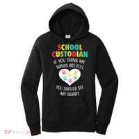School Custodian Cute Heart Quote Janitor Appreciation Gift Women's Hoodie thumb 0