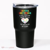 School Custodian Cute Heart Quote Janitor Appreciation Gift Tumbler thumb 0