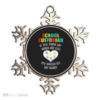 School Custodian Cute Heart Quote Janitor Appreciation Gift Ornament thumb 0