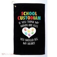 School Custodian Cute Heart Quote Janitor Appreciation Gift Golf Towel thumb 0