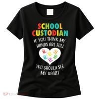School Custodian Cute Heart Quote Janitor Appreciation Gift Women's T-Shirt thumb 0