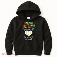 School Custodian Cute Heart Quote Janitor Appreciation Gift Kids Hoodie thumb 0