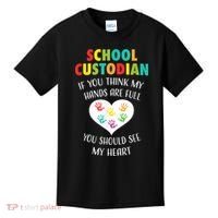 School Custodian Cute Heart Quote Janitor Appreciation Gift Kids T-Shirt thumb 0