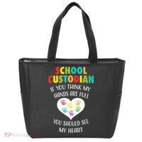 School Custodian Cute Heart Quote Janitor Appreciation Gift Tote Bag thumb 0