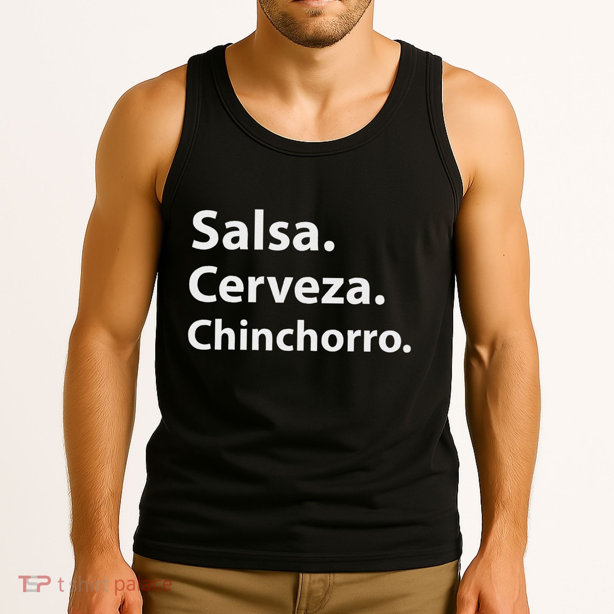 Salsa Cerveza Chinchorro Boricua Puerto Rico Tank Top