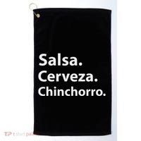 Salsa Cerveza Chinchorro Boricua Puerto Rico Golf Towel thumb 0