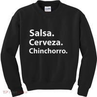 Salsa Cerveza Chinchorro Boricua Puerto Rico Kids Sweatshirt thumb 0