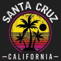 Santa Cruz California Sunset 70s 80s Surfer Summer Sun Golf Towel thumb 3