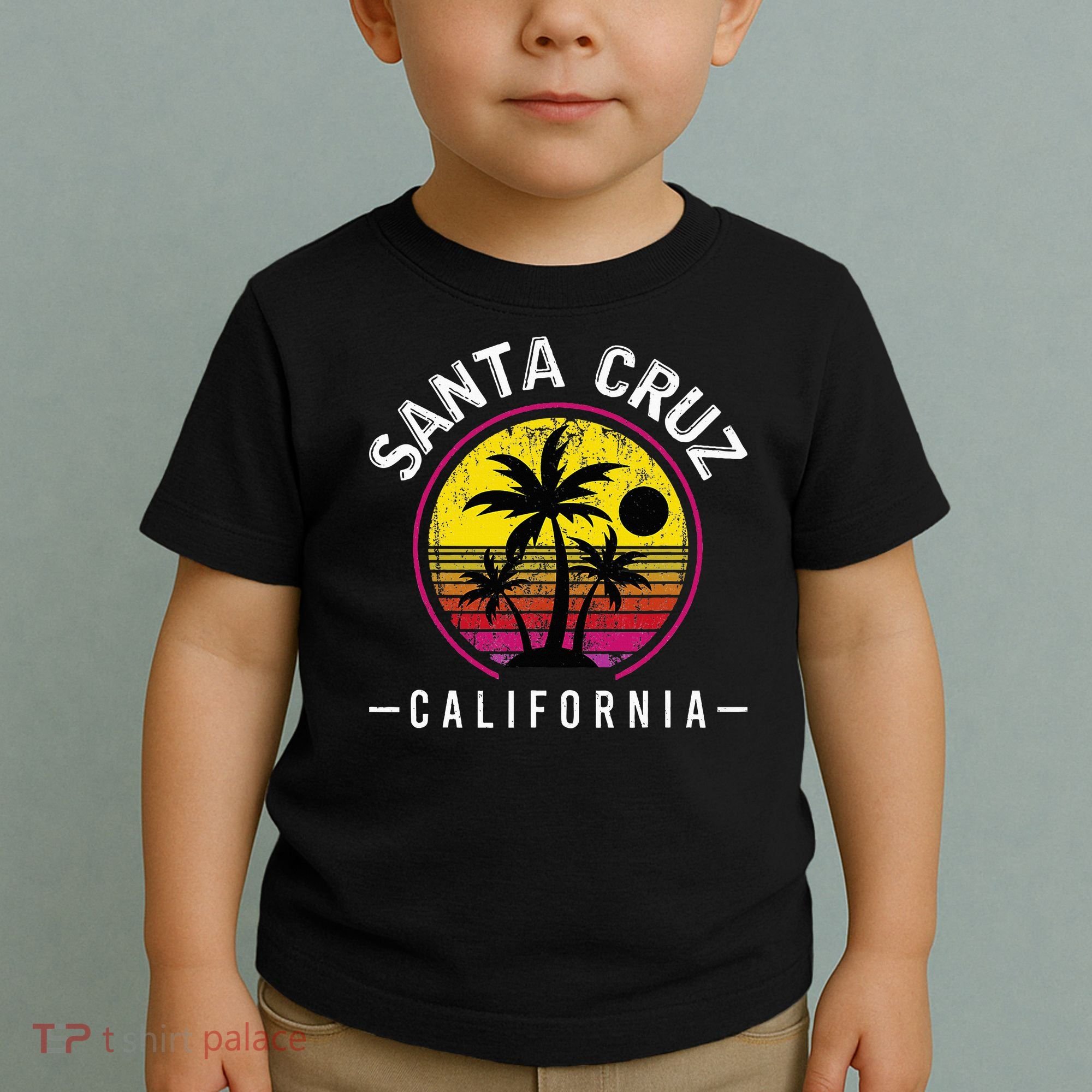 Santa Cruz California Sunset 70s 80s Surfer Summer Sun Toddler T-Shirt