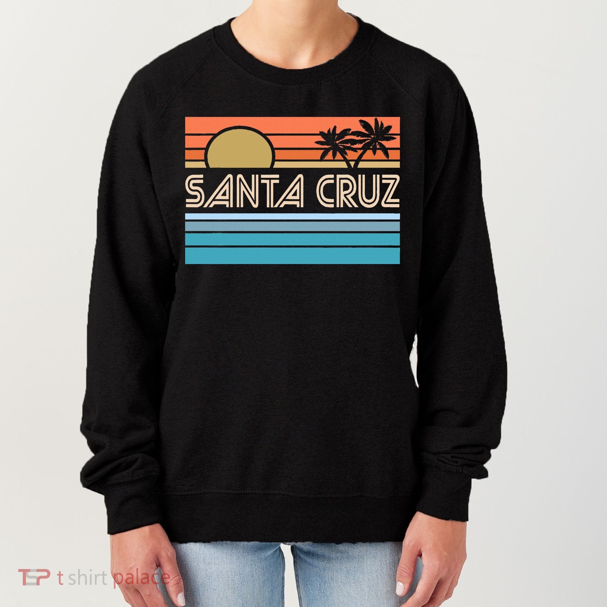 Santa Cruz California Sunset 70s 80s Surfer Summer Women's Sweatshirt