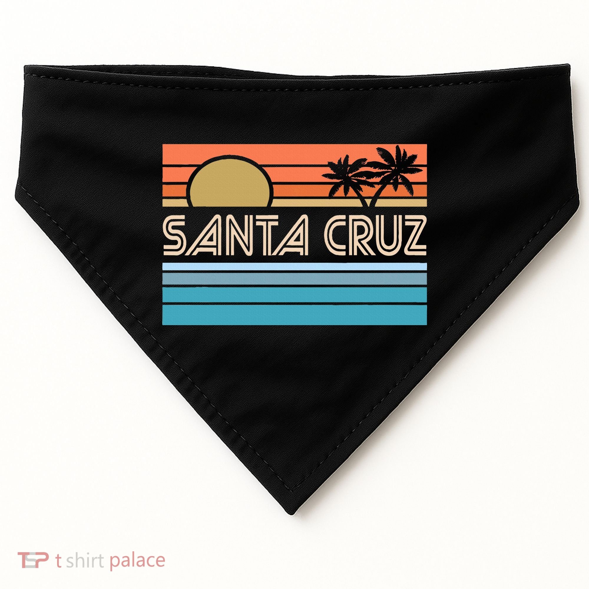 Santa Cruz California Sunset 70s 80s Surfer Summer USA-Made Doggie Bandana