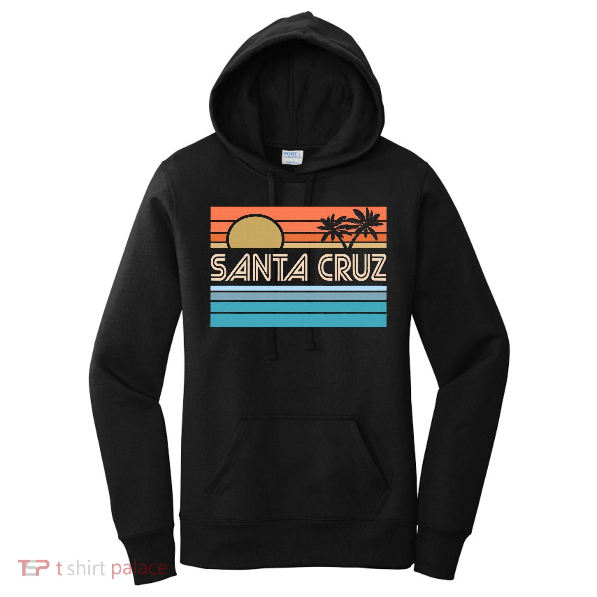 Santa Cruz California Sunset 70s 80s Surfer Summer Women's Hoodie