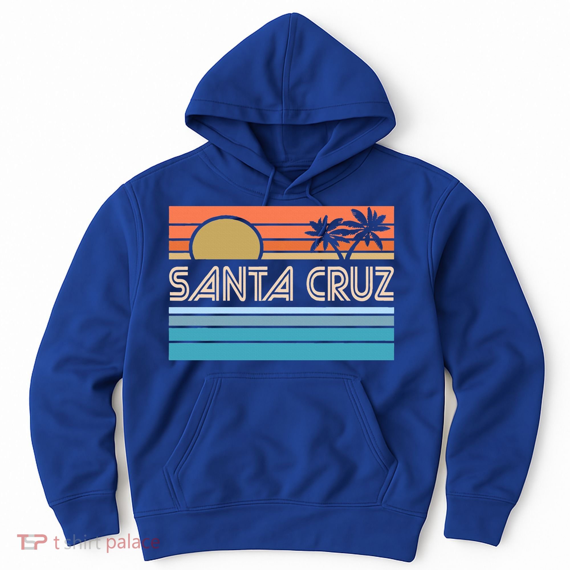Santa Cruz California Sunset 70s 80s Surfer Summer Hoodie