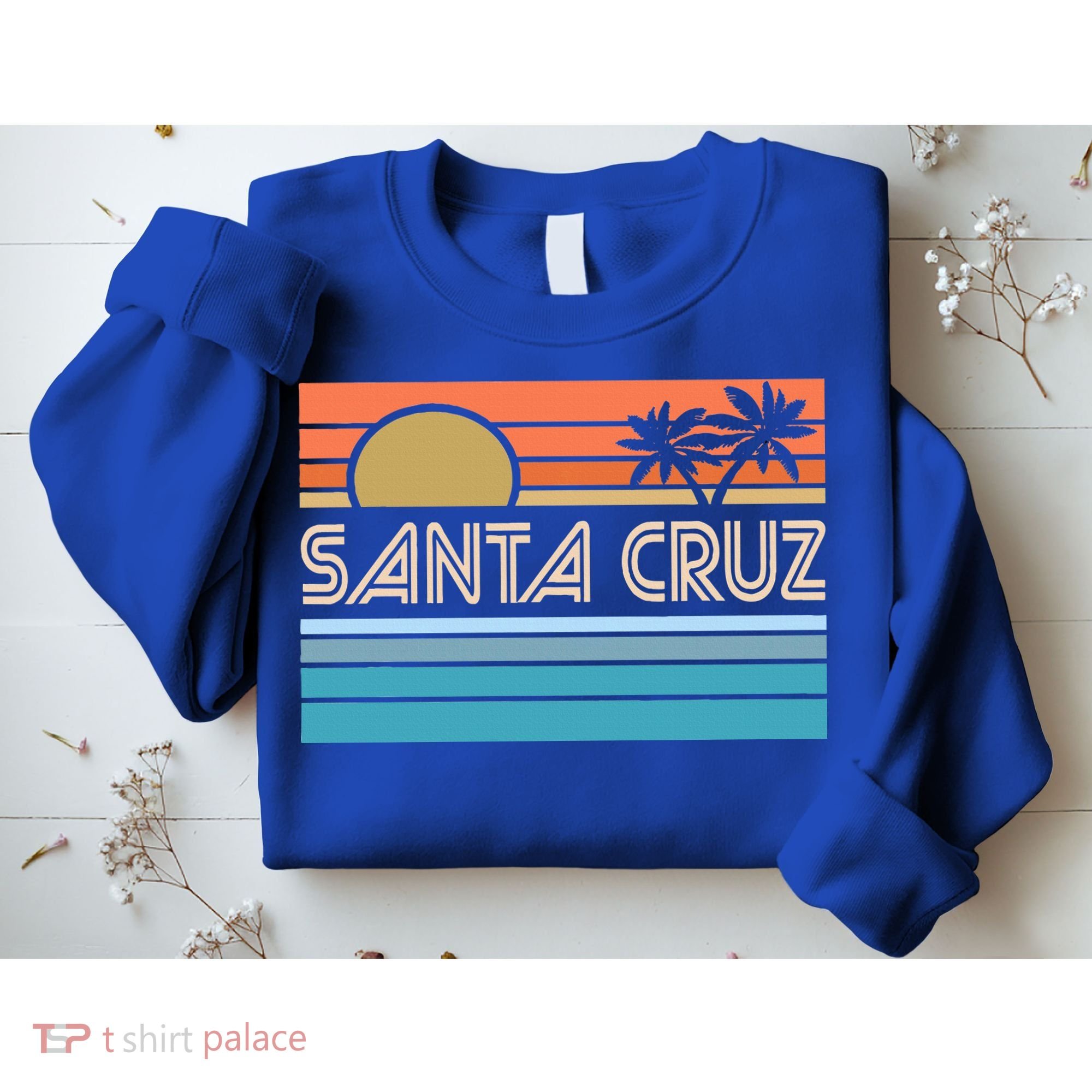 Santa Cruz California Sunset 70s 80s Surfer Summer Sweatshirt