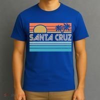 Santa Cruz California Sunset 70s 80s Surfer Summer T-Shirt thumb 3