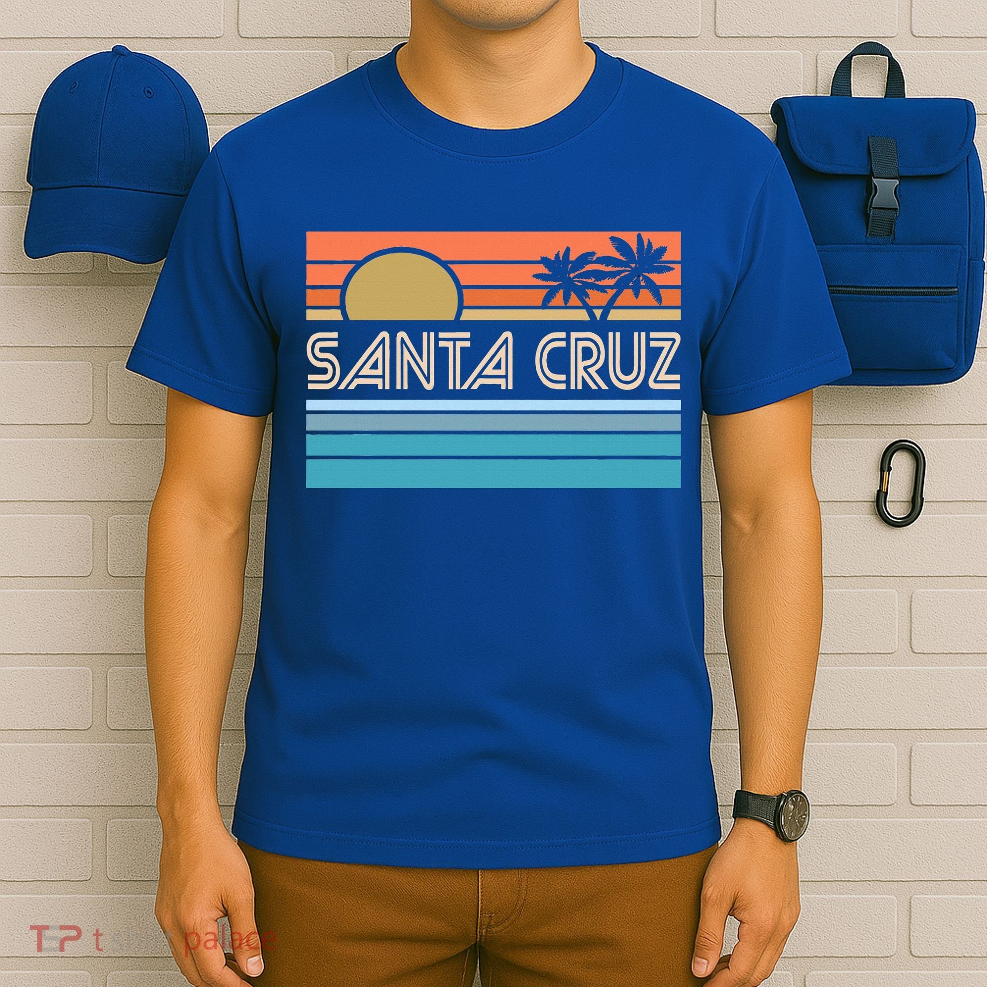Santa Cruz California Sunset 70s 80s Surfer Summer T-Shirt