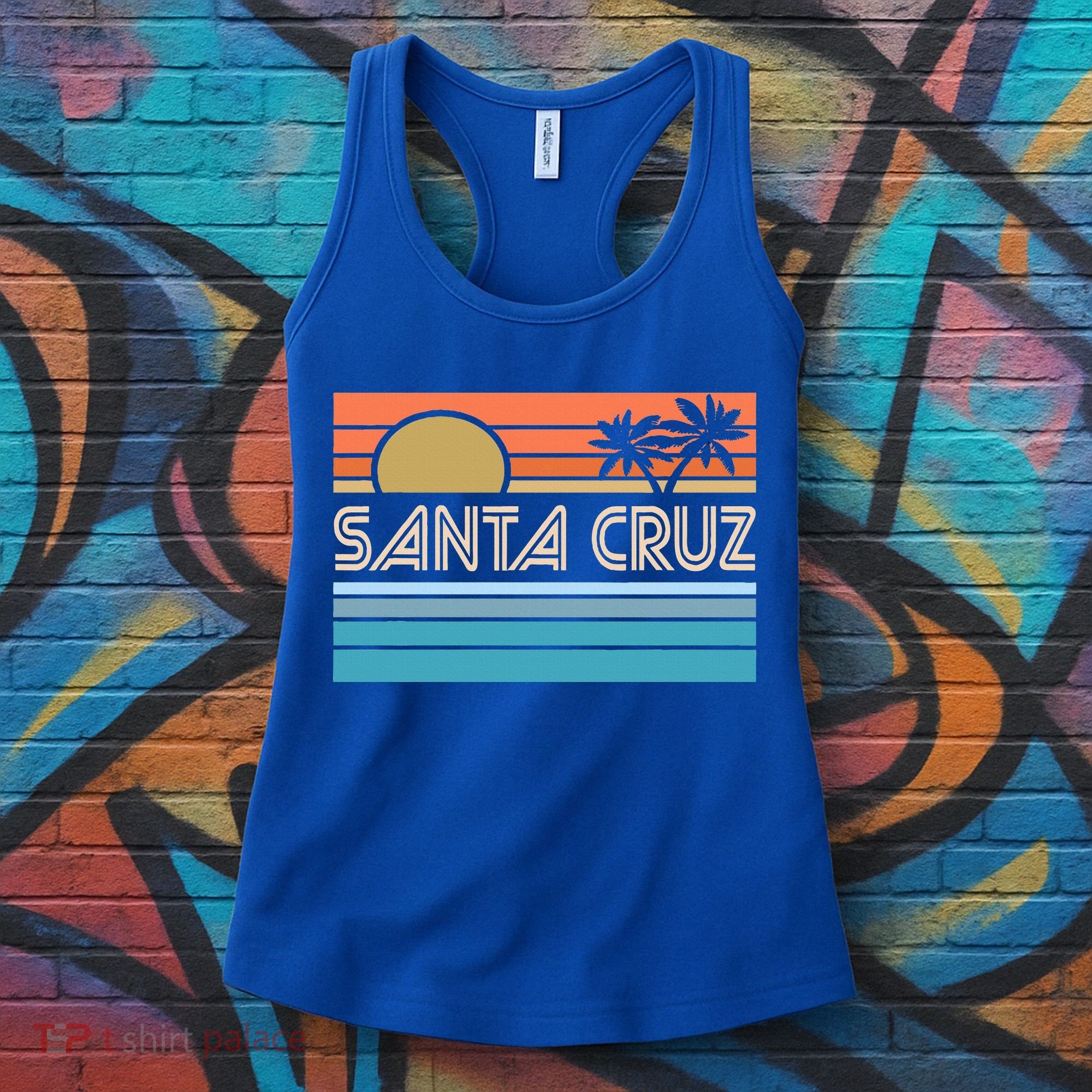 Santa Cruz California Sunset 70s 80s Surfer Summer Women's Tank Top