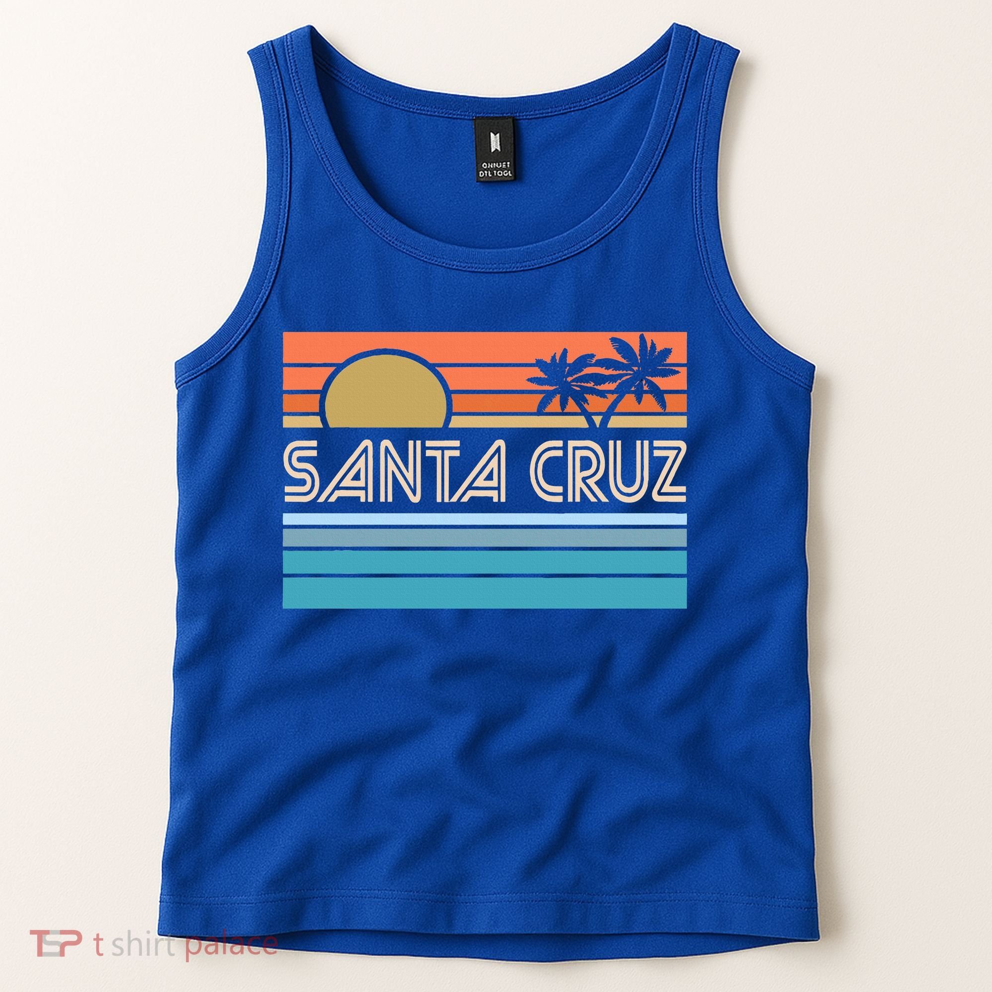 Santa Cruz California Sunset 70s 80s Surfer Summer Tank Top