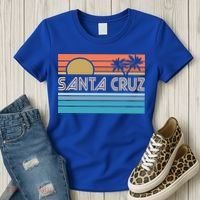 Santa Cruz California Sunset 70s 80s Surfer Summer Women's T-Shirt thumb 3