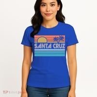Santa Cruz California Sunset 70s 80s Surfer Summer Women's T-Shirt thumb 4