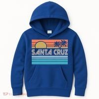 Santa Cruz California Sunset 70s 80s Surfer Summer Kids Hoodie thumb 0