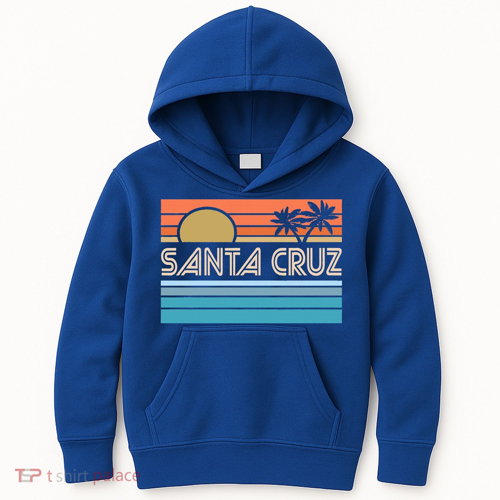 Santa Cruz California Sunset 70s 80s Surfer Summer Kids Hoodie
