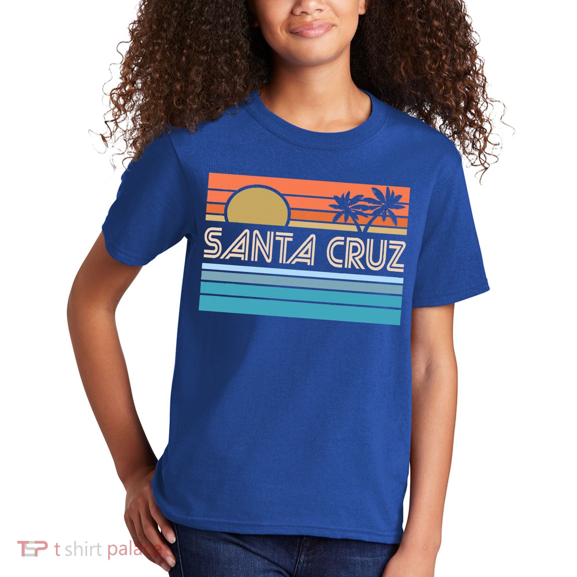 Santa Cruz California Sunset 70s 80s Surfer Summer Kids T-Shirt
