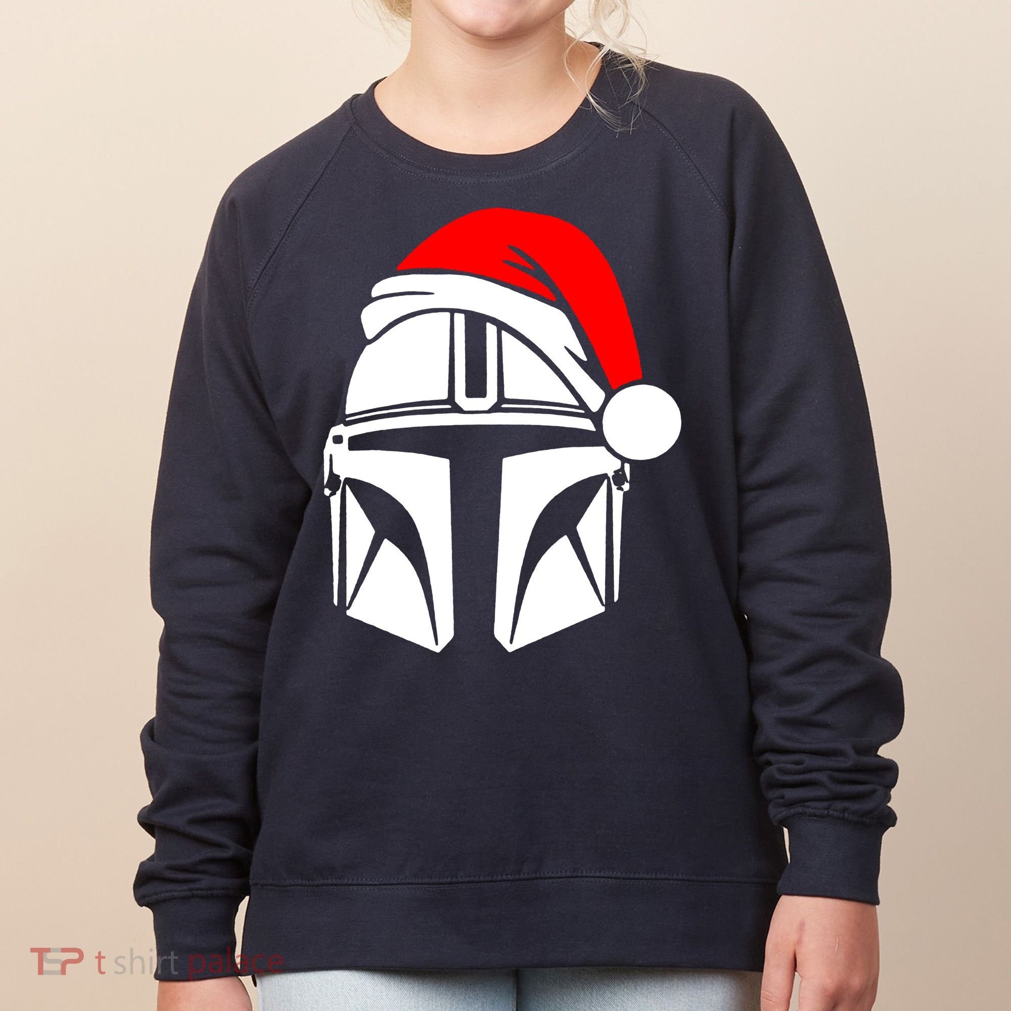 Santalorian Cool Christmas Helmet Xmas Hat Women's Sweatshirt